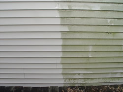 Siding Power Washing - before & after